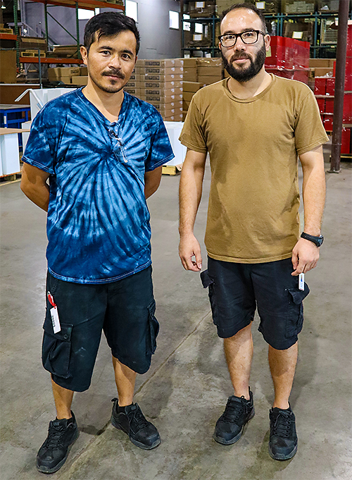 Today, Jawid and Sayed are productive employees on Cardinal/Detecto's General Line assembling step-on can waste receptacles and other products.