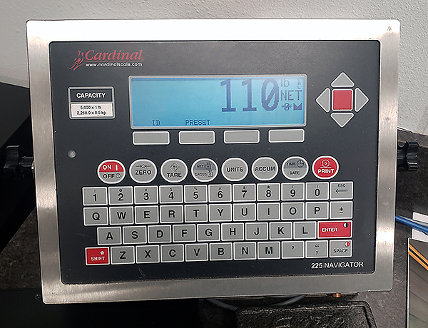 Cardinal Scale’s 205 indicator, 225 indicator, WinDDE software, RF1 wireless transceiver, and floor scales are all utilized in the building of the Destacker, or included in the final weighing process.